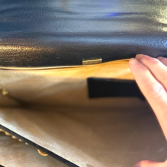 BALLY Vintage Leather Envelope Laptop Bag| Gold Chain Strap & Lock - Picture 8 of 14